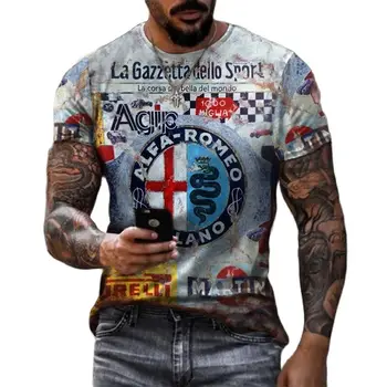2023 Noi Stp pentru Bărbați T-shirt de Epocă 3d Imprimate Tricou de Culoare de Contrast Personalitate Casual de Vara Ultra-subțire pentru Bărbați Supradimensionate T-shirt