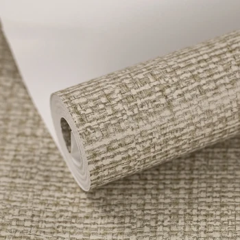 Modern Lenjerie de pat Grasscloth Modele de Tapet Bej cu Maro din PVC cu Fibra de In 3D Texturat de Culoare Solidă gazete de Perete pentru Camera de zi Pereti
