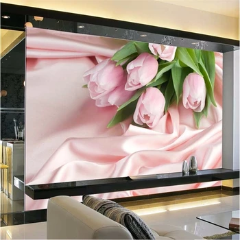 beibehang foto hârtie de perete camera de zi Stereoscopic Trandafir Roz TV fondul floare dormitor romantic murală tapet pentru pereți 3 d