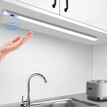 DIY LED-uri Sub Cabinet Mână de Lumină Senzor de Mișcare Bucătărie Lampa 30/40/50cm 12V Profil Aluminiu Tub de Lumină-Bec Pentru Iluminat Acasă