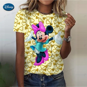 Disney Mickey Mouse Doamnă Frumoasă 90 Dulce Casual Grafic T-shirt Desene animate partea de Sus de Îmbrăcăminte Tricou Femei de sex Feminin Tipărite Haine de Moda