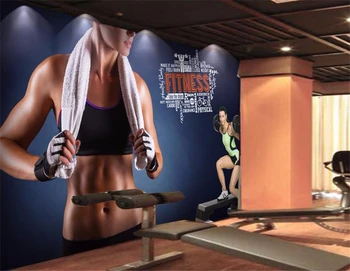 beibehang foto Personalizat tapet, picturi murale de perete autocolante 3D de fitness, loc de sala de fitness de fitness frumusete scule de fundal de perete
