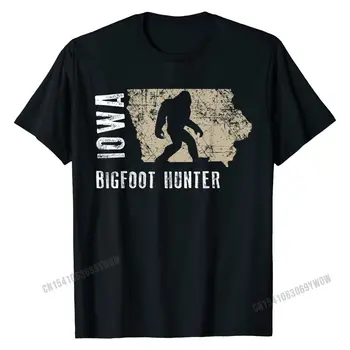 Iowa Bigfoot Hunter Tricou, Amuzant Sasquatch Cadou de Petrecere Bumbac Barbati Topuri Tricou Imprimat Pe Top la Modă T-shirt