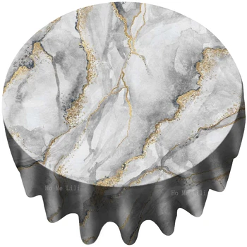 Marmură Albă Visiniu Aur Agat Art Textura Granit Fundal Abstract Față De Masă Rotundă De Ho-Mi Lili Pentru Masă Decor