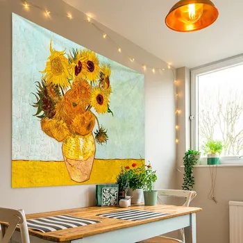 Van Gogh Serie Înstelat De Floarea-Soarelui Tapiserie De Pe Perete Boho Decor Mural Decor Acasă Estetice Cameră Decor Decor Dormitor