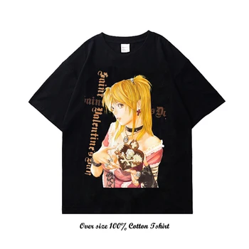 Noi Oamenii Tricouri Anime DEATH NOTE Print Supradimensionat tricou Streetwear Harajuku Casual Mâneci Scurte Imbracaminte Barbati Graphic Topuri Tee