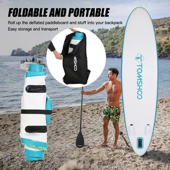 Sport de apă Gonflabile Stand Up Paddle Board 6 Inch Grosime Paddleboard Surf Bord Reglabile cu Zbaturi Pompa Rucsac de Călătorie