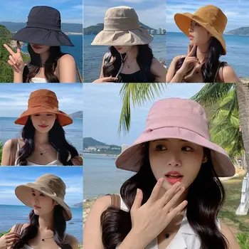 Doamnelor Femeile în aer liber, Plajă Anti-UV Panama Capac Mare Refuz Găleată de Vară Găleată Pălărie Pescar Capac