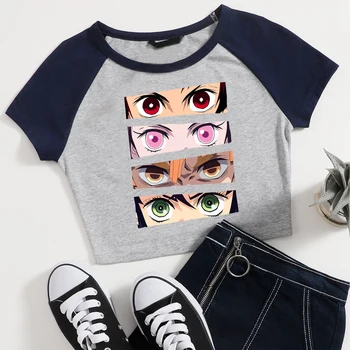 Kimetsu Nu Yaiba Fete Anime De Moda Streetwear Topuri Demon Slayer T-Shirt Femei Culturilor Sus