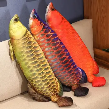 3D Gigant Moale Pește pernă Perna Crap Pernă de Pluș Jucărie Umplute Arunca Perna pentru Decor Acasă Copii Cadou Perna Umplute de Animale