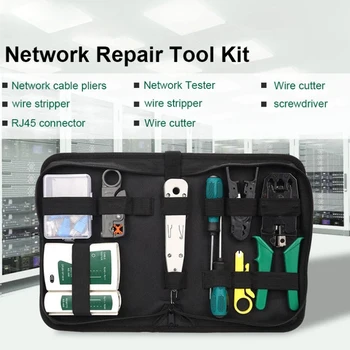 Network Tool Kit Profesional Portabil Ethernet Intretinere calculatoare LAN Tester de Cablu Crimper Cutter Set de Reparație cu Sac
