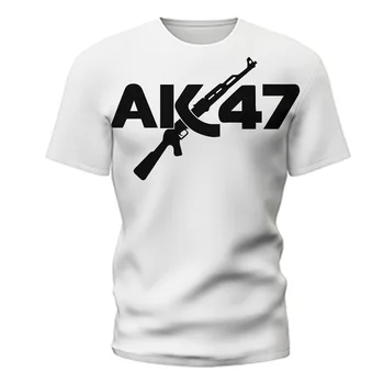 2022 noua moda fierbinte de Vară pentru Bărbați AK47 T-shirt de Imprimare 3D Maneci Scurte Rotund Gat Casual respirabil plus dimensiune topuri dropshipping