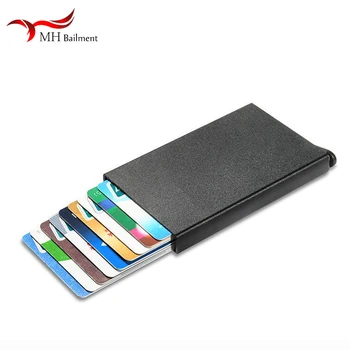 Anti-furt de IDENTITATE Card de Credit Cutie Automata Pop din Oțel Inoxidabil Barbati Slim Anti Proteja de Călătorie Metal Portofel Card de Buzunare Porte Carte