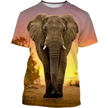 Animal Elefant Stil Harajuku Imprimare Bărbați Femei 3D T-Shirt de Vară pentru Copii Adult Cool Tricou Casual în aer liber Sport Haine Tricou
