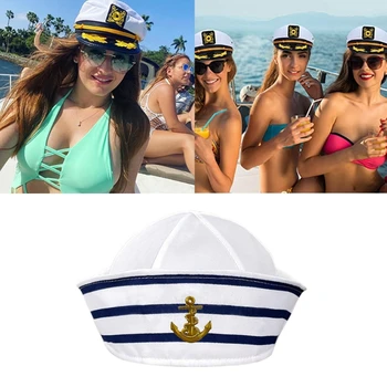 Moda Marina Pălărie de Marinar Toate-meci Bărbați Femeie Palarie Casual Uniformă Roll-up Brim Hat Ladies pentru Carnavaluri Petrecere de Vara