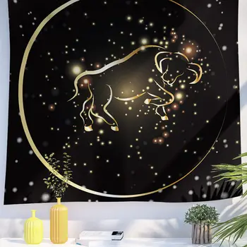 Decor Tapiserie De Aur Constelații Zodiacale Stil Simboluri Agățat De Perete Tapiserie Estetice Fondul Taur Abstract Trippy Univers