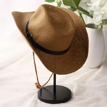 Femei Pălărie De Cowboy Banda De Absorbție De Culoare Solidă Jazz Pălărie Cowgirl Vest Jazz Palarie De Soare