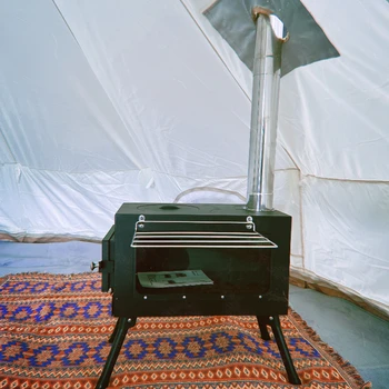 2022 en-Gros portabil în aer liber camping soba de lemn cort sobă de încălzire cu fum