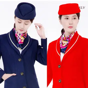 Culoare Solidă Însoțitoare De Zbor Pălărie Dulce De Afaceri Uniformă Show Live Femei Bereta Capace De Pălării Air Hostess Cosplay