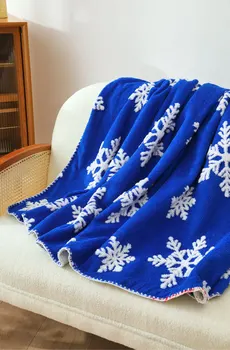 Toamna Arunca Iarna Cald Decor Acasă Flanel din Fleece Pătură de Canapea cu Fulg de nea Print Decorativ Canapea, Pături
