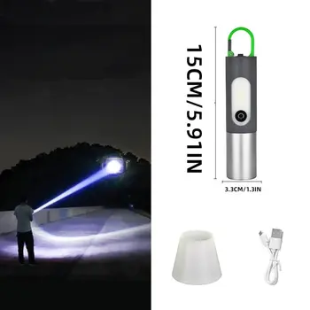 Portabil Mini Lumină Puternică USB Reîncărcabilă Lanterna Breloc cu Lumina de Lucru în aer liber Camping Lanterna LED-uri Impermeabil Torch Lampă