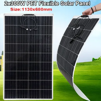 300W, 600W Panou Solar Kit de Încărcare pentru Baterie de 12V animale de COMPANIE Flexibilă Celule Solare Încărcător pentru Camping Masina Yacht RV Barca Marine Motorhome
