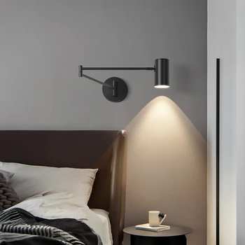 Pivotant reglabil culbutorilor pol lung living minimalist TV de perete de fundal designer de dormitor noptieră lectură lampă de perete