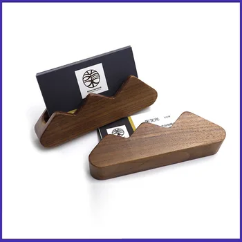 Lemn masiv de vizită box, patru magnetice magneți, portabil business card cutie, din lemn masiv cutie, pardoseală de lemn titularul cardului de afaceri