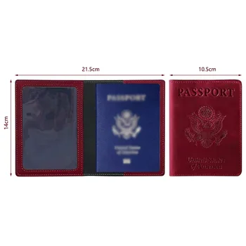 1 BUC Americane din Piele PU Cazul Pașapoartelor American Femei Bărbați Pașaport Cazul Moda Document de Călătorie în Caz de Pașaport Acoperi Caz