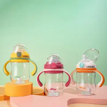 270ML Baby biberon Anti-șoc Îngroșat Gravity Ball Design Copilul Bea de Învățare Paie Sticla de Apa pentru Copii Copilul îi Pasă Consumabile
