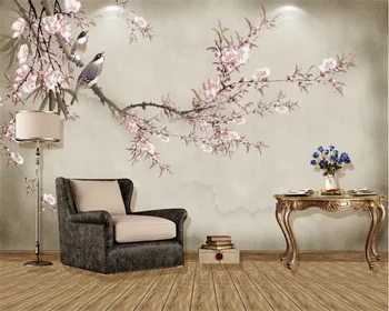 beibehang Personalizate de moda noua, moderna flori și păsări TV dormitor fundal papel de parede tapet 3d