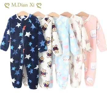 Pijamale copii pentru Băieți și Fete Cald Gros Pijama Copii de Toamnă Flanel body-uri, Salopete de Iarna pentru Copii Desene animate Pătură Sleepwear