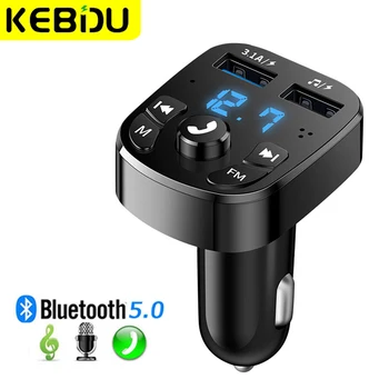 KEBIDU Auto Bluetooth Transmițător FM MP3 Player Handsfree Wireless Car Kit Suport disc U AUX 3.1 UN Dual USB Încărcător de LED-uri de Afișare