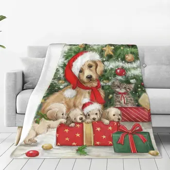 Nordic Crăciun Fericit Pătură de Pluș de Anul Nou Câine Pisică Creative Arunca Pături pentru Acasă Quilt