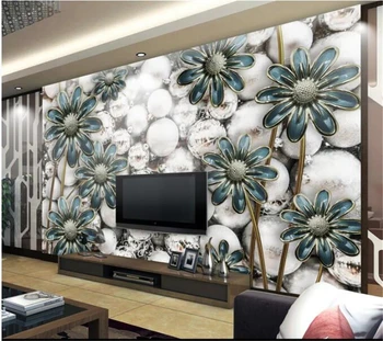 wellyu tapet Personalizat papel de parede Frumos 3D stereo Mediteraneene floare bijuterii TV de perete de fundal papier peint