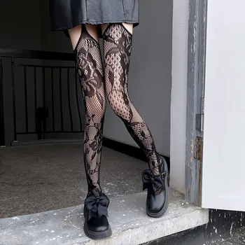 Noi suspensor șosete subțiri în stil Japonez, model retro sexy ciorapi de mătase, ciorapi lungi anti-stripping negru de sex feminin