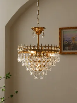2023 Epocă de Aur de Cristal Candelabru de Iluminat Pentru Dormitor Sufragerie Living Home Hotel Modern cu LED-uri Plafon Agățat Lampă de Pandantiv