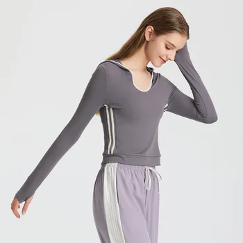 Hanorac cu Yoga Top sală de Gimnastică Antrenament Maneca Lunga Îmbrăcăminte pentru Femei Haine Slim Fit Sport Pulover Casual de Fitness de Funcționare Bluza