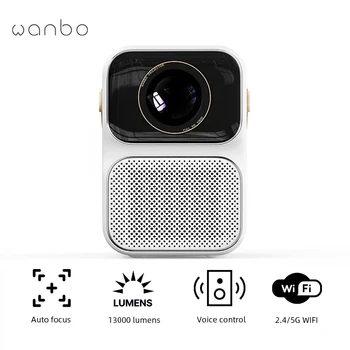 Wanbo T6 Max Control Vocal Smart Home Cinema Proiector 650 ANSI Android 2+16GB Auto Focus 1080P Full HD 4K Retro LCD cu LED-uri Proiector