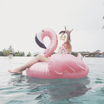 150cm Gigant Flamingo Gonflabile Saltea de Aer Plutesc Pat pentru Piscină pentru Adulți Inel de Înot de Vară Petrecere pe Plajă Piscină Jucărie