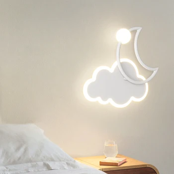 Camera copiilor Lămpi de Perete Modern, Simplu Creator de Desene animate Nor de Lumină Led Luna Dormitor Lampă de Noptieră Băieți Fete Lampă de Pat Mansardă