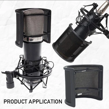 Din Metal Universal Parbriz Microfon Pop Filtru pentru Microfon PC Studio de Înregistrare pentru Microfon Pop Ecran ecran Acustic