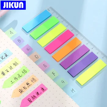 JIKUN 100sheets Transparent File Note Lipicioase Steaguri Neon Pagina Markere Hârtie Index Marcaje de Papetărie