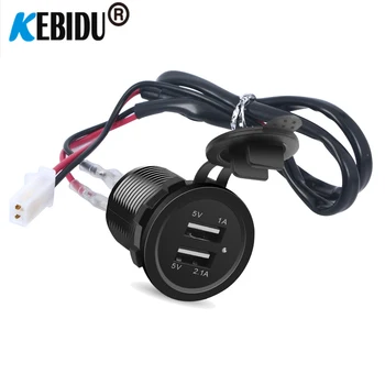 KEBIDU 3.1 UN Dual USB Masina Încărcător de Priză Rapid de Încărcare Priză Adaptor Impermeabil pentru Motocicleta, Camion, RV Barca